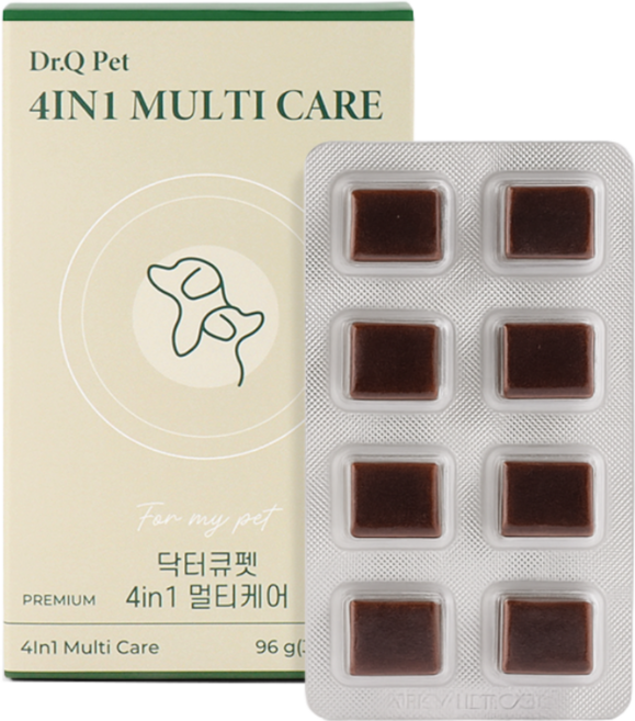 특허 유산균 닥터큐펫 4IN1 멀티케어 강아지유산균 종합영양제 장 면역력 피부 구강, 32정, 장건강/유산균, 1개