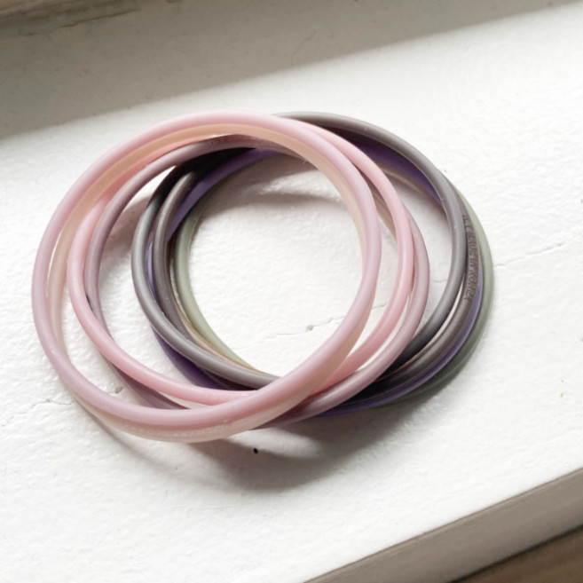 실리콘 가을톤 머리끈 랜덤컬러 [1세트=5개]