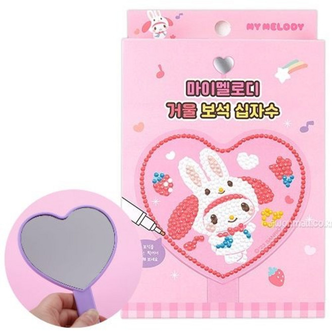 산리오 거울 보석십자수-마이멜로디 (240479), 1개, 단품