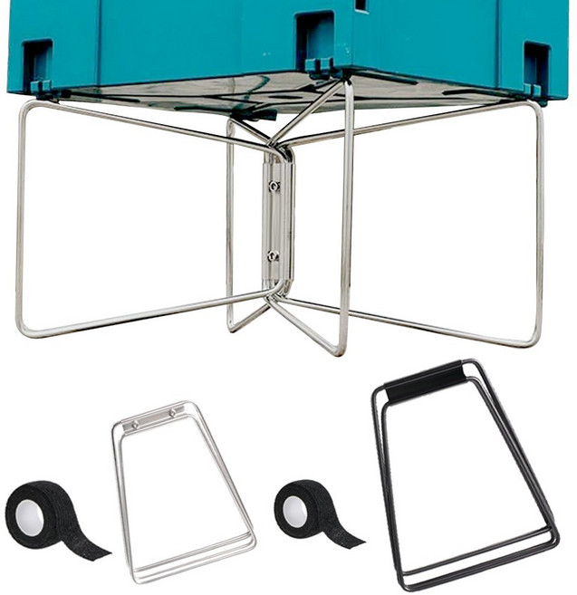 캠핑페이지 캠핑 받침대 쿨러스탠드 아이스박스 거치대, 2세트, 1단, 스텔라실버