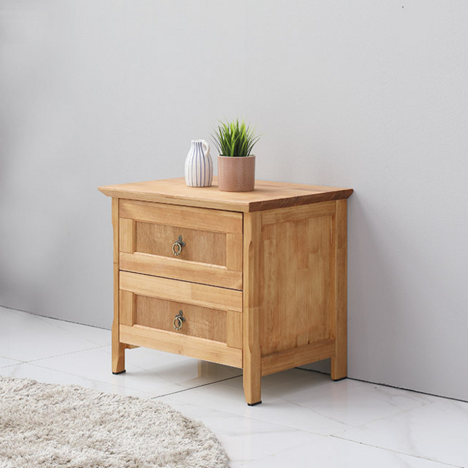 F3140 미송 원목 2단 협탁 2colors, 1_엔틱, 1개