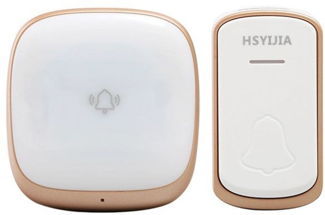 노인 비상벨 호출기 무선 스마트 호출 진동벨 간병인 수신기 응급벨 콜벨, 골드 1대1 송신기1개수신기1개