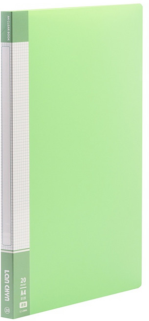 連勤 PP粉彩色系資料簿 加厚內頁 A4 資料夾, 綠色,LC-40MK｜40頁, 1個