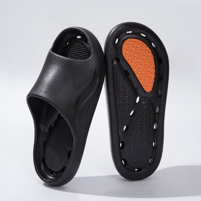 발등낮은욕실화 문에 안 걸리는 EVA 귀여운 슬리퍼, 1개, 블랙