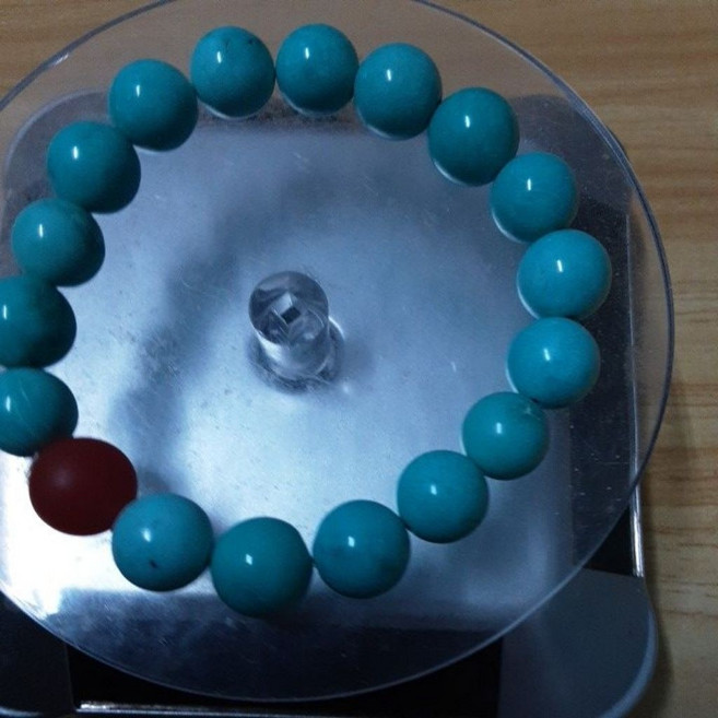 10mm 瓷化綠松石設計款手串