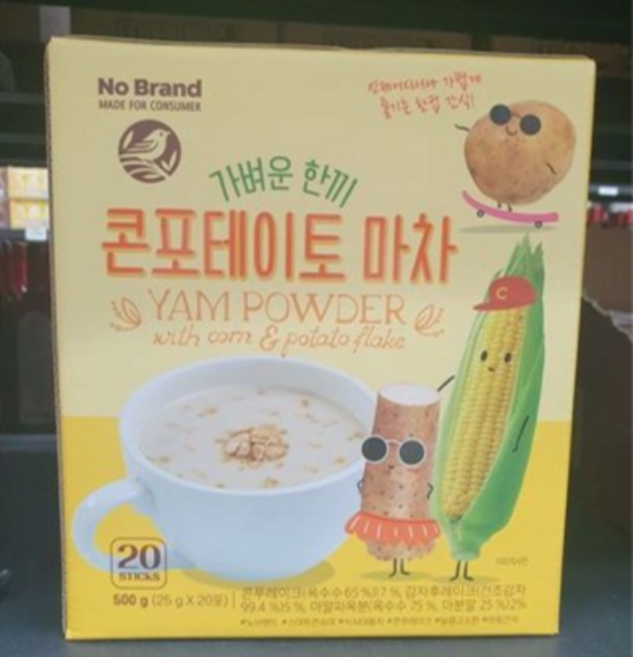 노브랜드 가벼운한끼 콘포테이토마차 500g 2개, 25g, 20개입