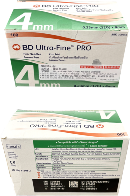BD 울트라파인 프로 멸균주사침 0.23mm(32G)x4mm 100개입, 1개