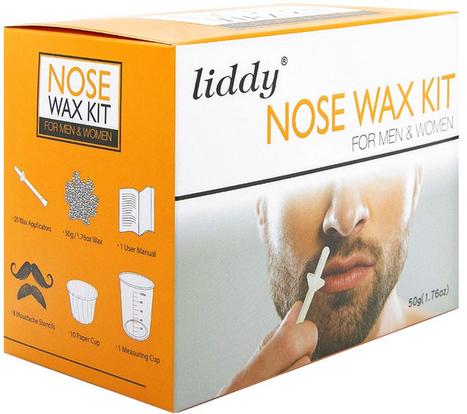 Liddy 코털 제모 셀프 왁싱 세트 10회분, 혼합색상, 1세트