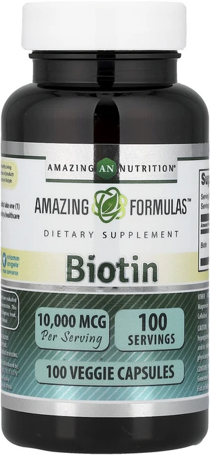 어메이징뉴트리션 비오틴 10000mcg 100 베지캡슐, 100정, 4개 - 쿠팡