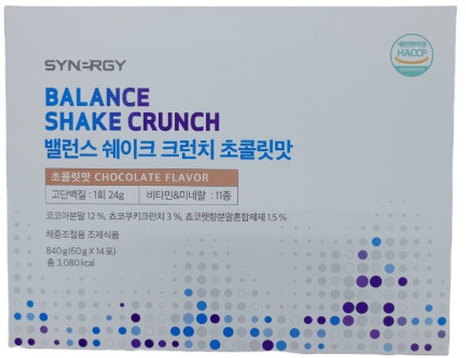 시너지 밸런스 쉐이크 크런치 초콜릿맛 1세트, 14개, 60g