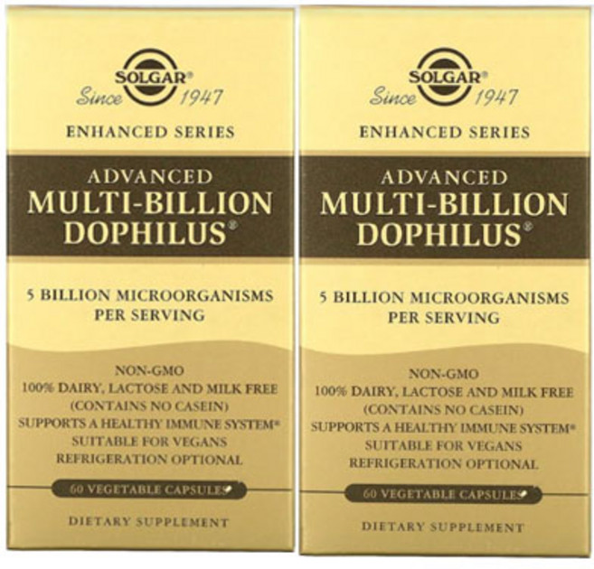 Solgar 솔가 어드벤스 멀티 빌리언 도필루스 60정 2병, 2개