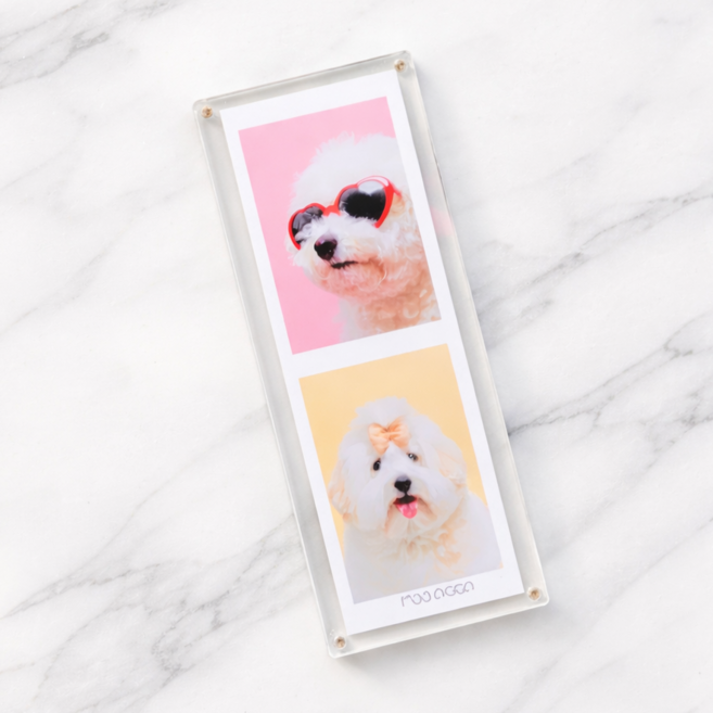 몽이아 2x6 투명 아크릴 자석 냉장고 스탠드 사진 액자 인생네컷 포토이즘 납골당, 자석투명아크릴액자세트(받침대미포함), 1개