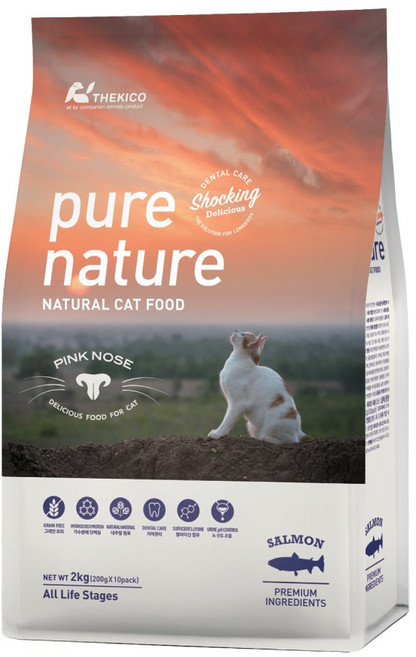퓨어네이쳐 캣 고양이 사료 치석제거 가수분해, 2kg, 1개, 가수분해연어, 퓨어네이쳐 캣 연어 2kg