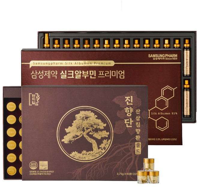 삼성제약 실크알부민+천지담 진향단 산삼침향환 건강선물세트