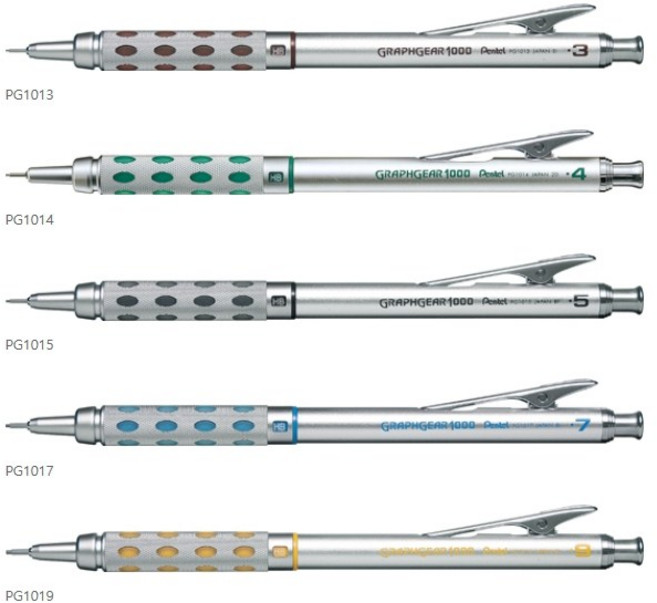 정품펜탈 그래프기어 1000 (PG1013 1015 1017 1019)제도샤프+아인샤프심1개, 1개, 0.5mm+2B심
