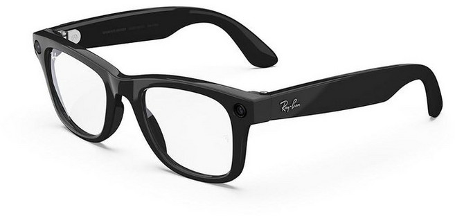 Ray-Ban Meta (Gen 1) Wayfarer Shiny Black | Smart AI Glasses for Men Women — 12 MP Ultra-Wide C, 레귤러, 샤이니 블랙/투명
