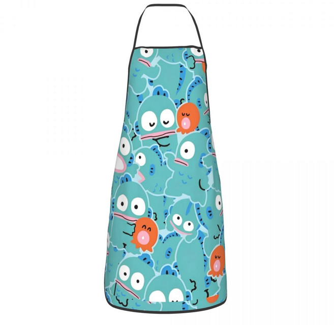 만화 Hangyodon 주방 그릴 앞치마 요리사 바리스타 꽃집 장인을 위한 폴리에스테르 Pinafores, 01 72x52 cm, 02 3, 1개