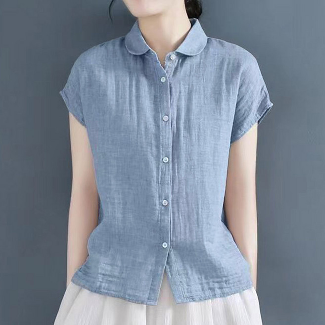 드마엘 클라라 여성 린넨 베이직 반팔 셔츠 (5color)+델로나