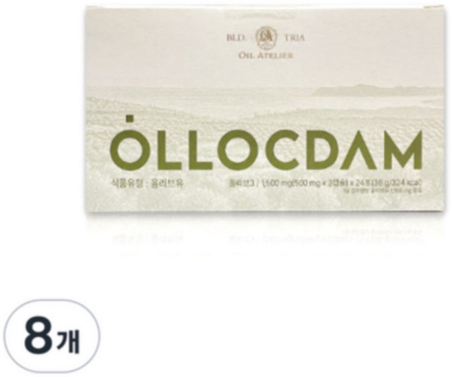 올록담 올리브3 지중해 올리브오일 8박스 (192포*3캡슐) / 엑스트라버진 올리브오일3, 24회분