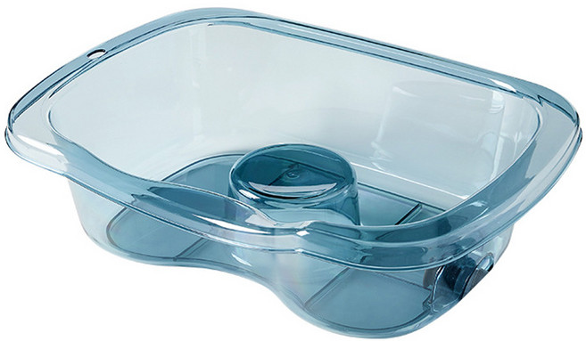 미니플 머리감는 임산부 환자 샴푸 대야, 투명블루, 1개