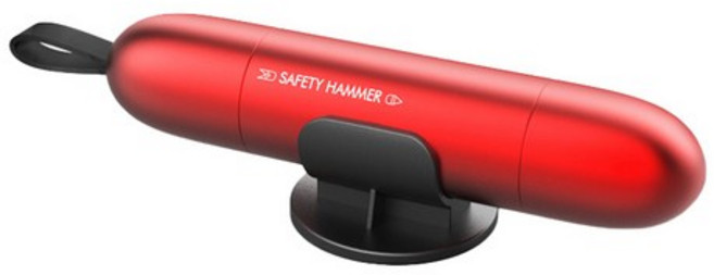 마이티 비상탈출 차량용 헤머망치, 4개, red