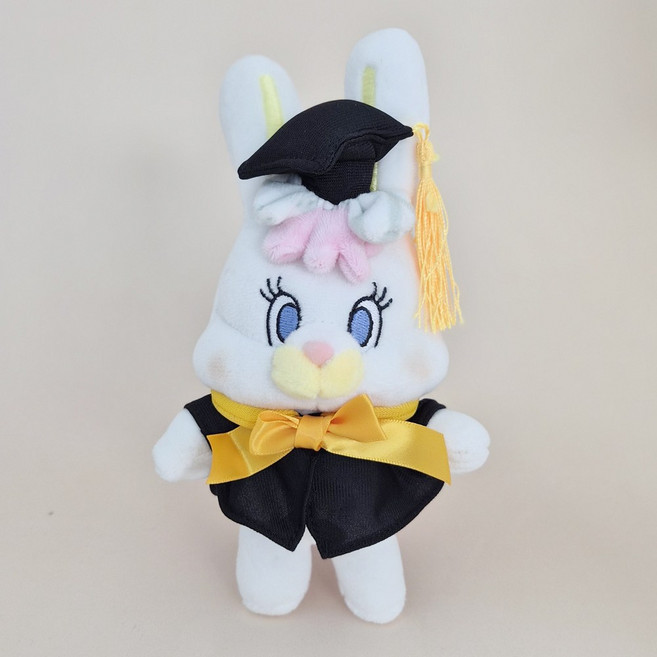 캐릭터 토끼 리코 학사모 가방고리 인형 17cm 키링 졸업 선물, 1개, 혼합