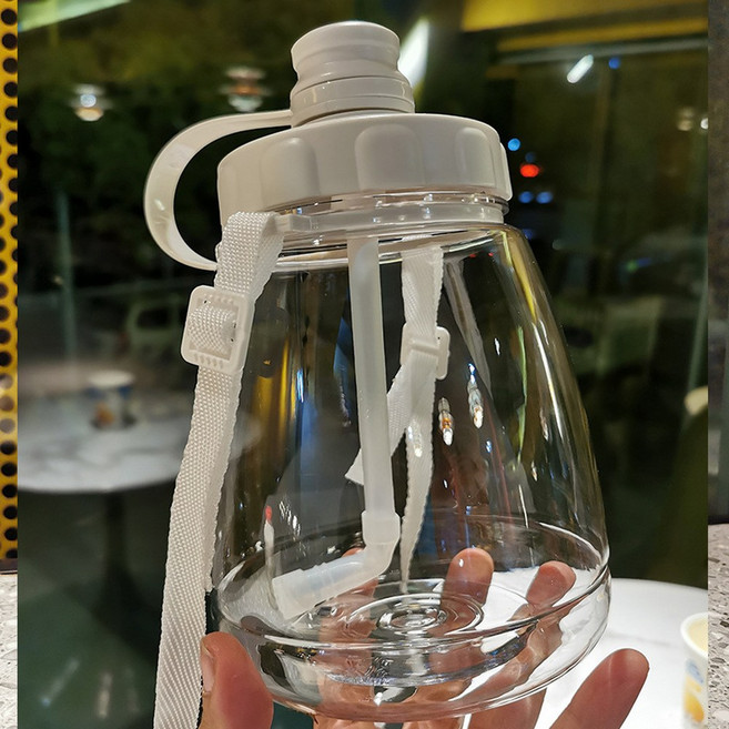 大容量可愛吸管水杯, 白色, 1套, 1300L
