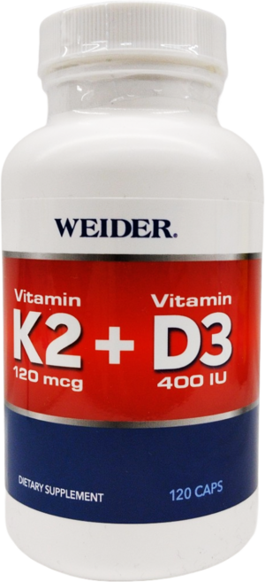 WEIDER 威德 維生素K2+D3 膠囊 120mcg/400IU 120粒, 2個, 120顆