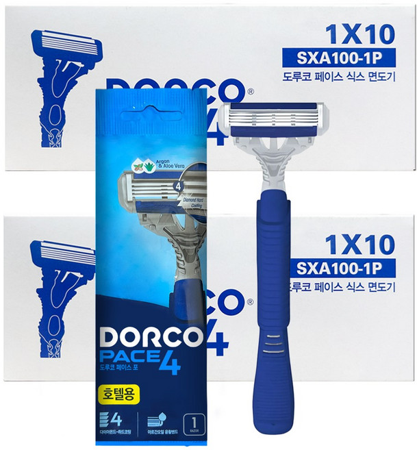 도루코 PACE 4 휴대용 면도기, 1개입, 20개