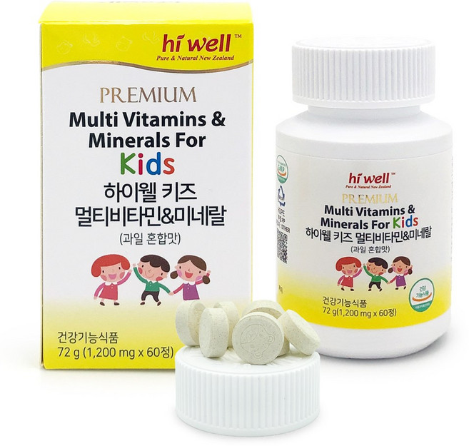 하이웰 키즈 멀티 비타민 & 미네랄 60정(1개월분), 60정, 1개