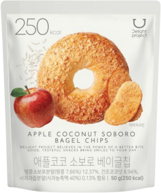 딜라이트 프로젝트 베이글칩 애플코코 소보로 베이글칩, 9개, 50g