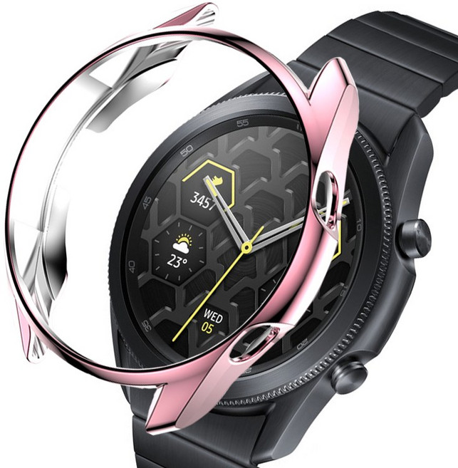 어프리비 갤럭시 워치3 풀커버 보호 케이스 41mm 45mm, 핑크, 1개