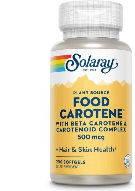 SOLARAY Food Carotene Vitamin A 10000 IU | Healthy Skin Eyes Antioxidant & Support (200 CT), 200 Count (Pack of 1), 1개, 200정 - 쿠팡