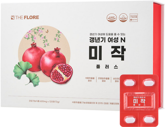 갱년기 여성 N 미작 플러스 호르몬 영양제 에스트로겐 석류추출물 600mg x 120정, 1박스