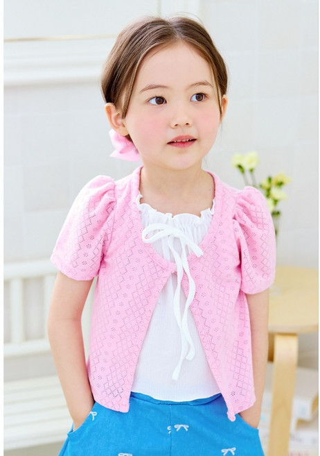 [국내생산] 마리츄 아동 일체형 가디건티 여아티 여름 여아 데일리 등원룩