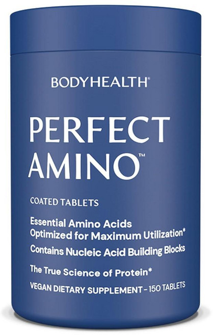BodyHealth PerfectAmino (150개) 삼키기 쉬운 정제 BCAA가 함유된 필수 아미노산 보충제 비건 단백질 라이신 트립토판 루신 메티오닌 함유, 30 Servings (Pack of 1)