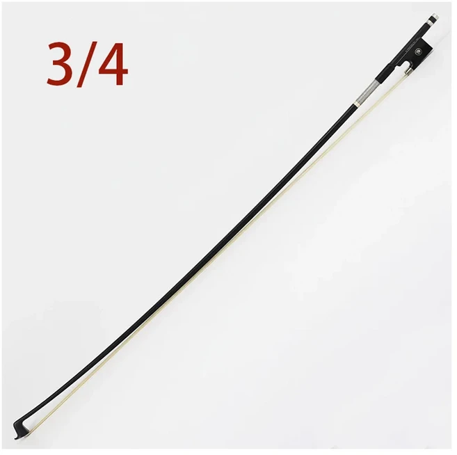 5 크기 검은 탄소 섬유 4/4 3/4 1/2 1/4 1/8 크기 바이올린 활 좋은 품질 흑단 개구리 흰색 바이올린 활 머, 04 Approx. 69cm bow
