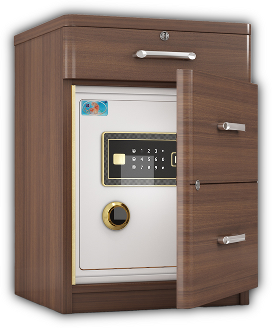 파크브릭 클래식 가정용금고 지문인식 패드 도난방지 귀중품보관함, 월넛