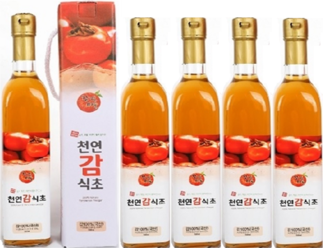 감익는마을 음용식초 항아리 3년 숙성 감식초 500ml - 자연침전 자연발효 무설탕 무첨가 프리미엄 건강식초 2병 1세트, 5개