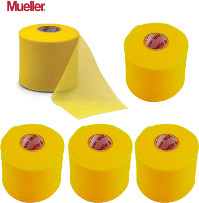Mueller MWrap 언더랩 라켓 그립 스펀지 쿠션 테이핑 발목 손목 압박 부상방지 보호, 5개, 골드