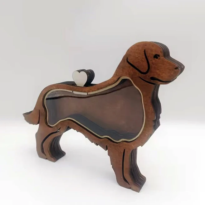 개인 맞춤형 강아지 털 기념 상자 창의적인 이름이 새겨진 나무 반려동물 털 보관함 반려견 주인을 위한 반, 01 Style B-L