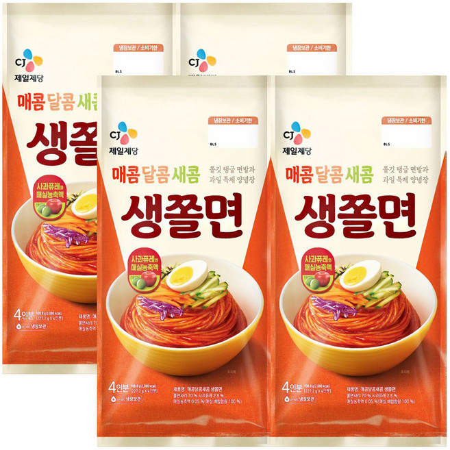 밀당의고수 쫄면 4인x4개, 908.4g, 4개