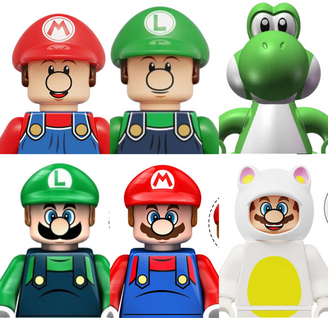 슈퍼마리오 호환블럭 브릭미니피규어 시리즈 마리오/루이지/쿠파/요시/토드/피치 취미/수집/장식/컬렉션용 커스텀 호환 블록피겨 컬렉션 03, 1개, SM-0307. 슈퍼마리오 6종 B세트(로켓)