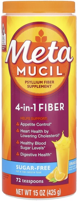 Metamucil 4-in-1 식이섬유 오렌지 425g(15oz), Metamucil4in1식이섬유오렌지425g15oz, 425g, 1개 - 쿠팡