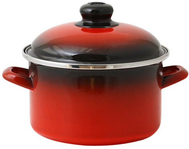 ELO 인덕션 쿡포트 깊은형 법랑 양수냄비, 20cm, 빨강, 1개