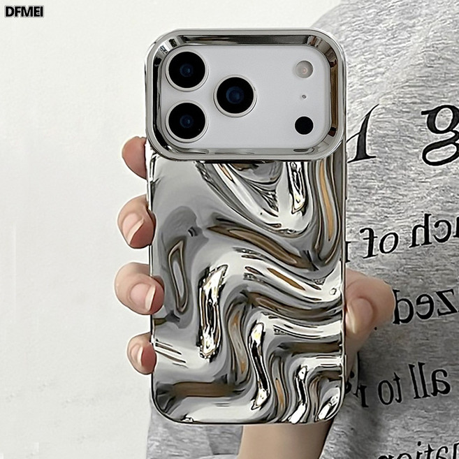 DFMEI 簡約立體水波紋適用iPhone17promax/16手機殼蘋果15/14/12/13軟11