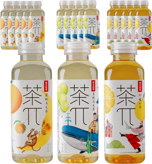 고루 차파이 500ml 복숭아 우롱차+레몬 홍차+청포도 우롱차(각5개 총15개), 15개 - 쿠팡