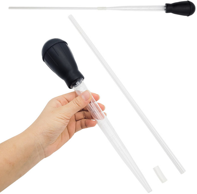 물멍 프리미엄 2단 왕 스포이드 28cm 30ml 연장 대롱 수족관 어항 아쿠아리움 대용량 스포이드 블랙 검정, 1개