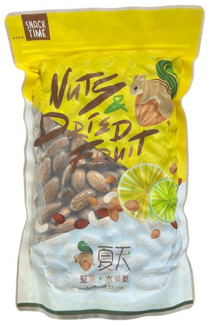 SUMMER STORE 低溫素燒原味杏仁果 真空包裝, 1個, 大包600克, 600g