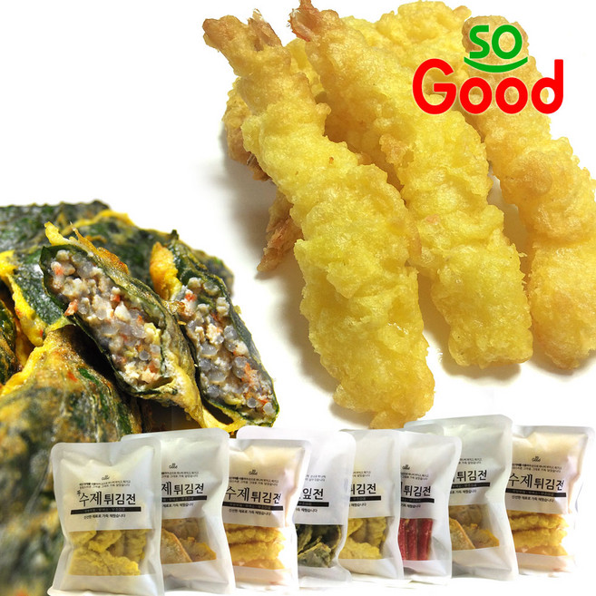 쏘굿 명절 수제 튀김 2호) 오징어.명태 고구마 꼬지 완자 깻잎전 줄포튀김 새우튀김, 2.3kg, 1개